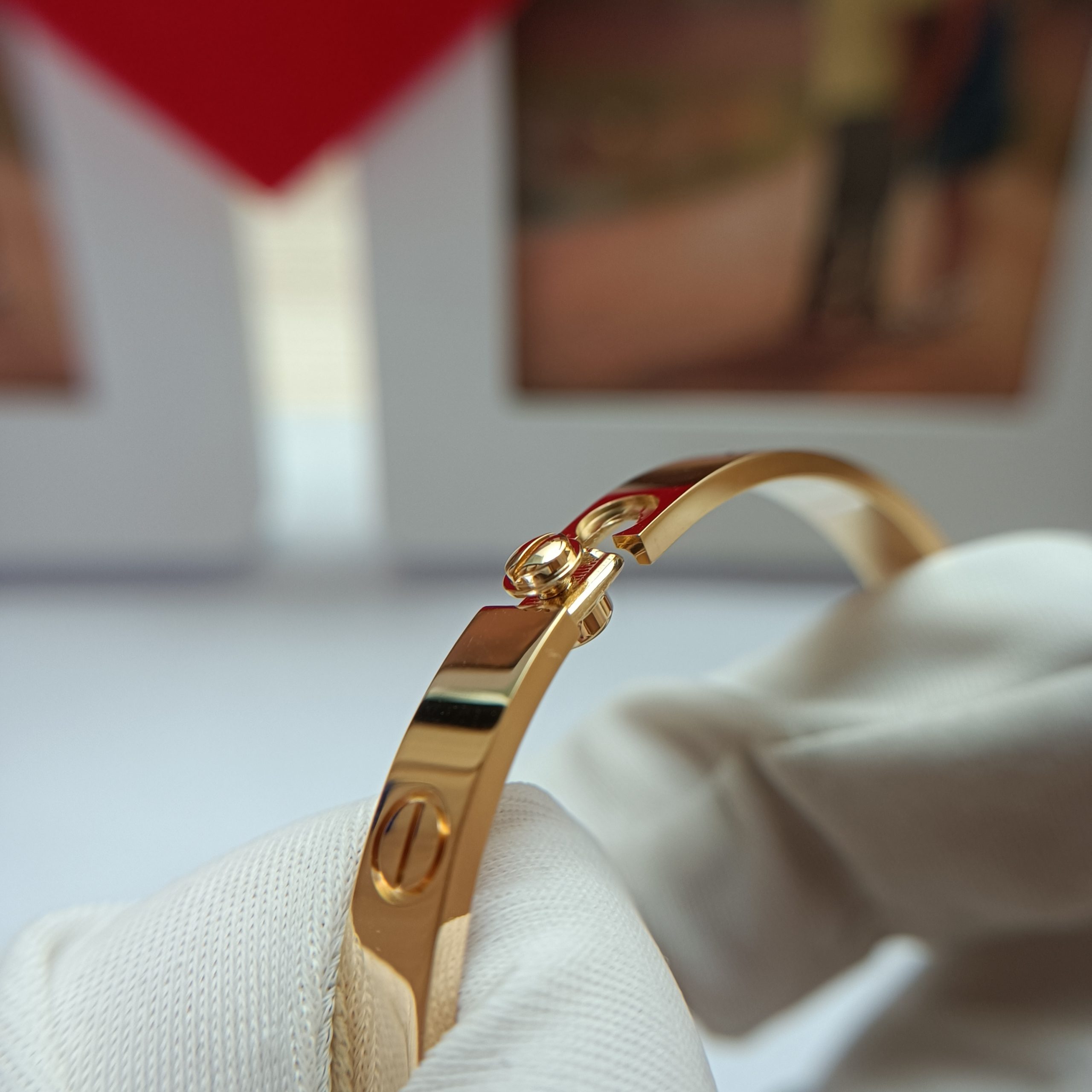 Cartier 18 Karat Yellow Gold Love Bracelet Original Box and Papers For Sale  at 1stDibs