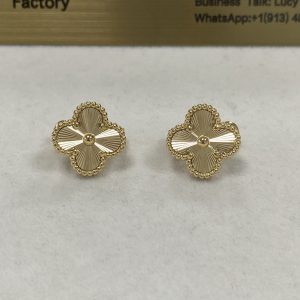 VCA Vintage Alhambra Pure 18K Yellow Gold Earrings