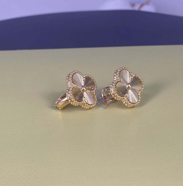 VCA Vintage Alhambra Pure 18K Yellow Gold Earrings