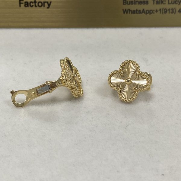 VCA Vintage Alhambra Pure 18K Yellow Gold Earrings