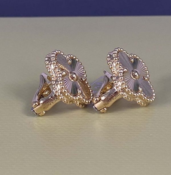 VCA Vintage Alhambra Pure 18K Yellow Gold Earrings