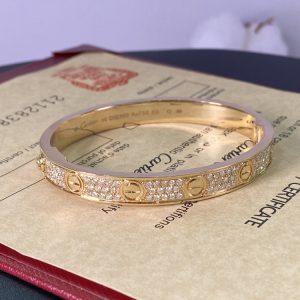 Cartier Love 18K Yellow Gold Bracelet with Diamond-Paved