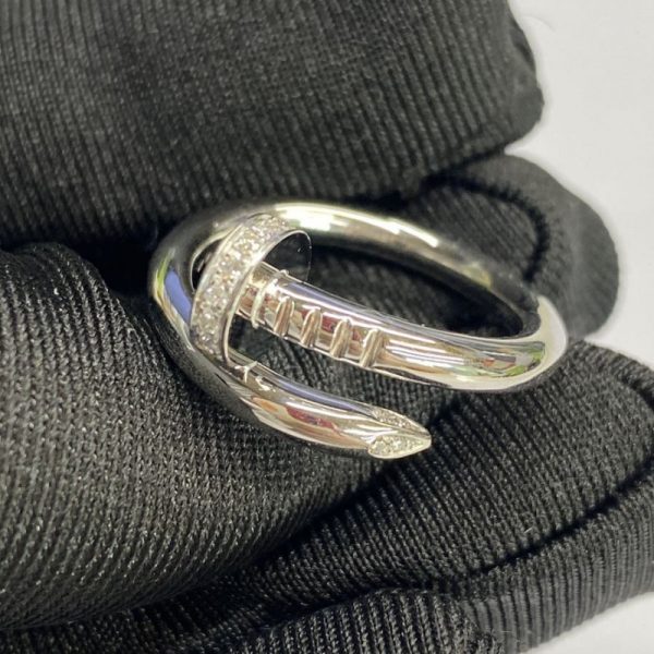 Cartier Juste Un Clou 18K White Gold Ring with Diamonds