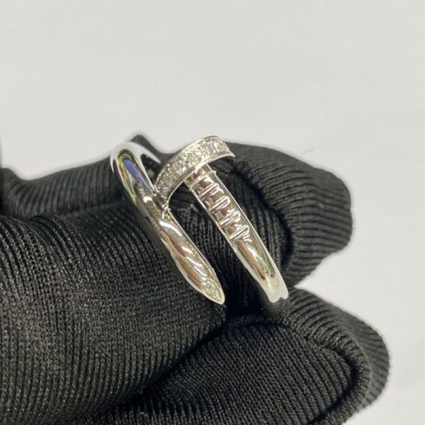 Cartier Juste Un Clou 18K White Gold Ring with Diamonds