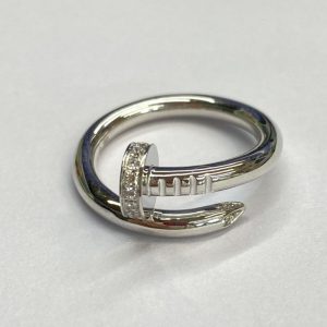 Cartier Juste Un Clou 18K White Gold Ring with Diamonds