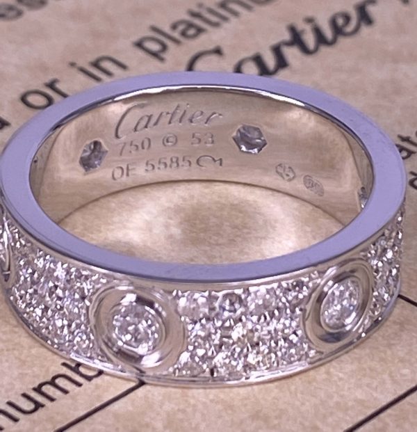 Cartier Love Pure 18K White Gold with Diamond Paved