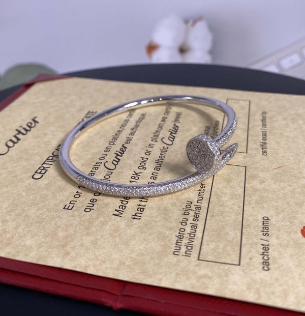 Cartier Juste Un Clou Pure 18K White Gold Bracelet with Diamonds