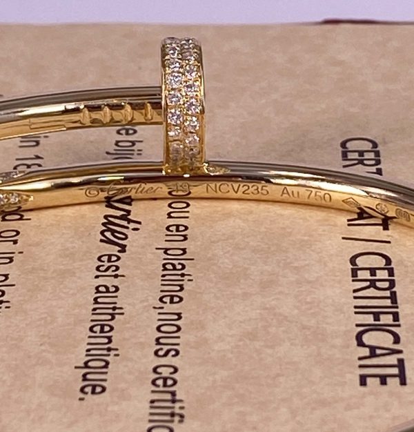 Cartier Juste Un Clou Pure 18K Yellow Gold Bracelet with Diamonds