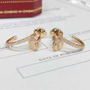 Cartier Juste Un Clou Pure 18K Yellow Gold Earrings with Diamonds