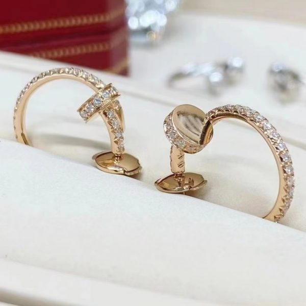 Cartier Juste Un Clou Pure 18K Yellow Gold Earrings with Diamonds