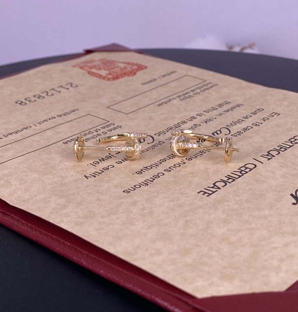 Cartier Juste Un Clou Pure 18K Yellow Gold Earrings with Diamonds