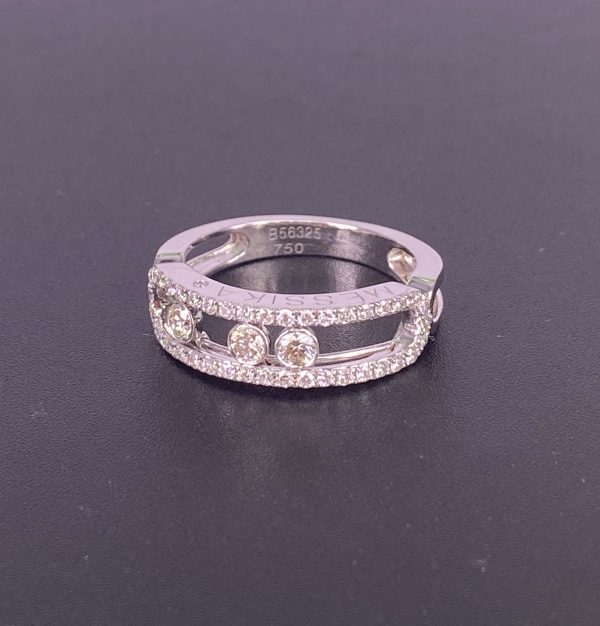 Messika Move Classic Pure 18K White Gold Ring with Pave Diamonds