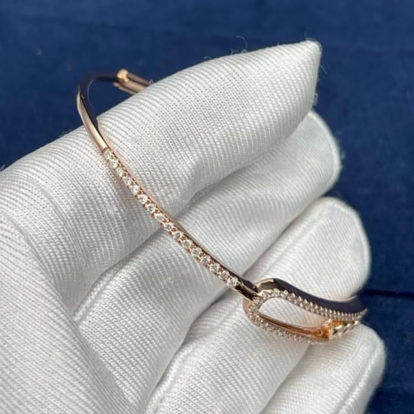 Messika Move Pave Thin 18k Rose Gold Bracelet Diamond