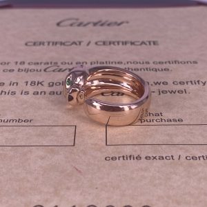 Panthere De Cartier Pure 18K Rose Gold Ring with Tsavorite Garnets, Onyx