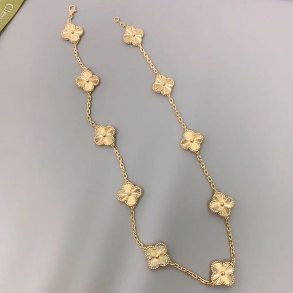 VCA Vintage Alhambra Pure 18K Yellow Gold Necklace with 10 Motifs