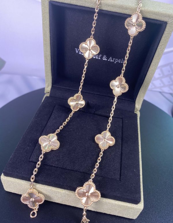 VCA Vintage Alhambra Pure 18K Yellow Gold Necklace with 10 Motifs