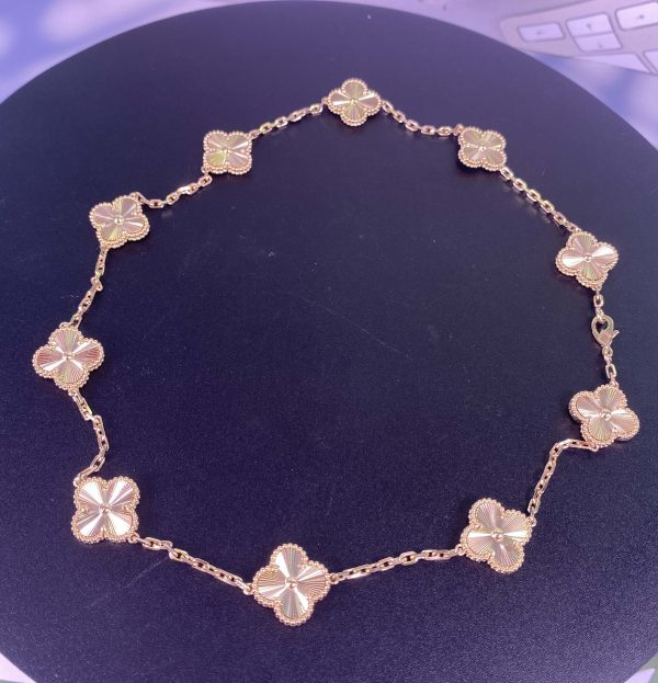 VCA Vintage Alhambra Pure 18K Yellow Gold Necklace with 10 Motifs