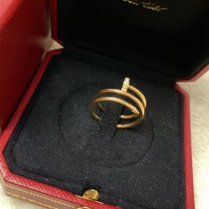 Juste Un Clou Pure 18K Yellow Gold Ring with Diamonds