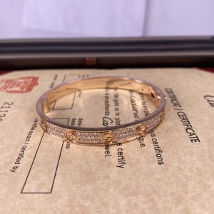 Love 18K Rose Gold Bracelet with Diamond Paved