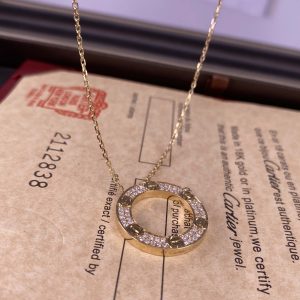 Love Pure 18K Yellow Gold Necklace with Diamond Paved