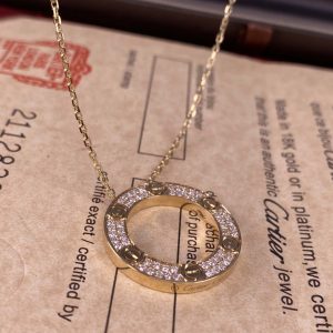 Love Pure 18K Yellow Gold Necklace with Diamond Paved