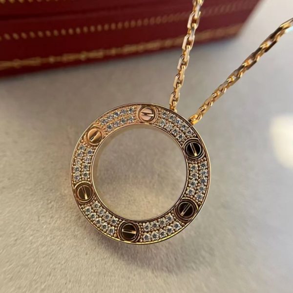 Love Pure 18K Yellow Gold Necklace with Diamond PavedLove Pure 18K Yellow Gold Necklace with Diamond Paved