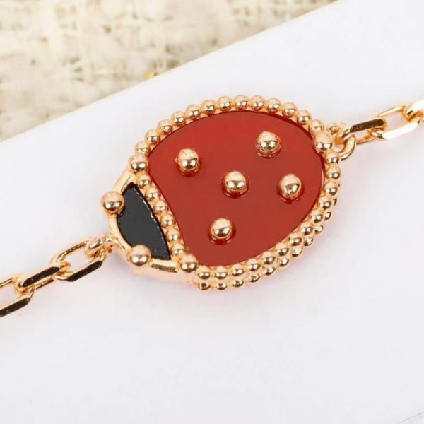 Lucky Alhambra Pure 18K Rose Gold Bracelet with 5 Motifs