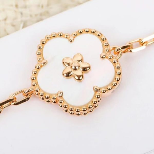 Lucky Alhambra Pure 18K Rose Gold Bracelet with 5 Motifs