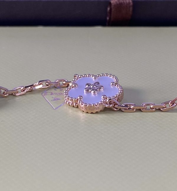 Lucky Alhambra Pure 18K Rose Gold Bracelet with 5 Motifs