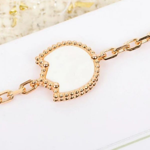 Lucky Alhambra Pure 18K Rose Gold Bracelet with 5 Motifs