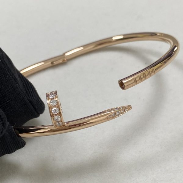 Classic Cartier Juste Un Clou Bracelet 18K Rose Gold Diamonds