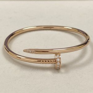 Classic Cartier Juste Un Clou Bracelet 18K Rose Gold Diamonds