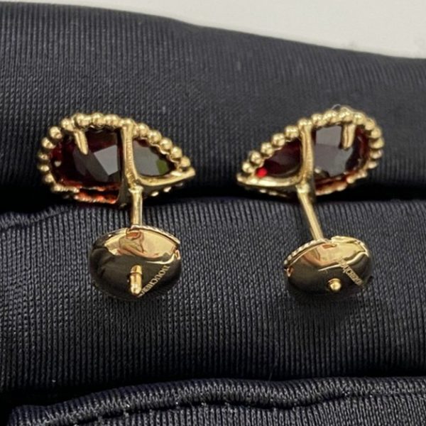 Replica Boucheron Serpent Boheme Ear Studs S Motif 18K Yellow Gold Garnets