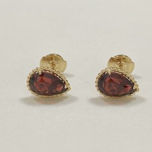 Replica Boucheron Serpent Boheme Ear Studs S Motif 18K Yellow Gold Garnets