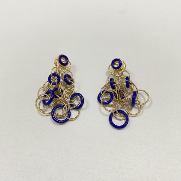 Replica Buccellati Hawii Color Earrings 18K Yellow Gold Lapis