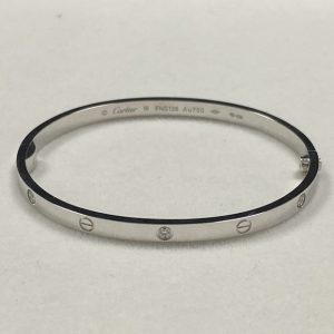 Replica Cartier Love Bracelet Small Model 18K White Gold 6 Diamonds