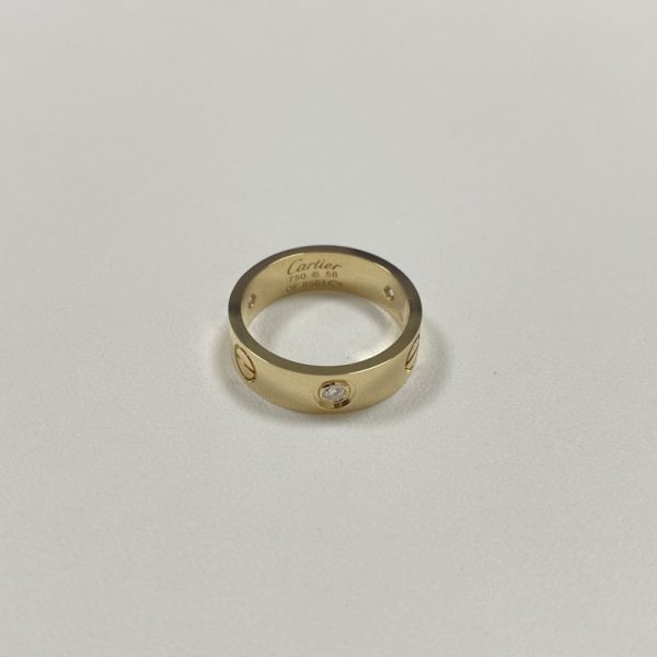 Replica Cartier Love Ring 18K Yellow Gold 3 Diamonds