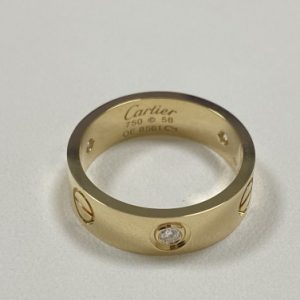 Replica Cartier Love Ring 18K Yellow Gold 3 Diamonds