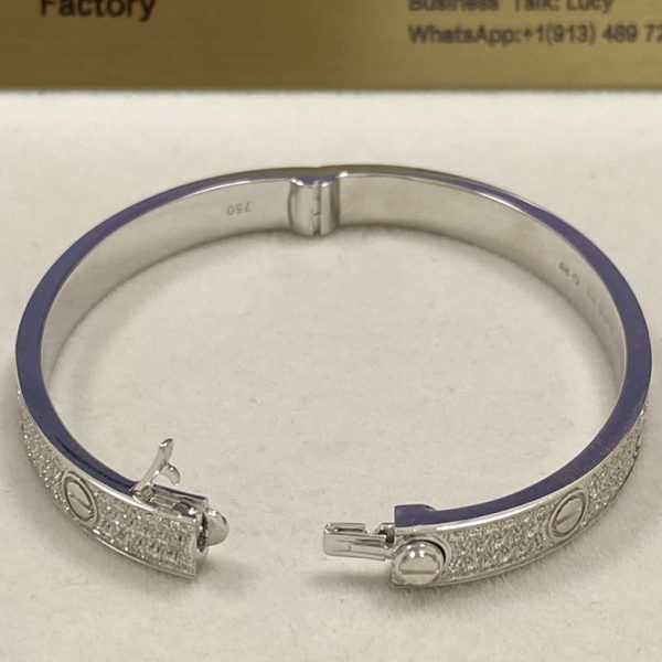 Cartier Love Bracelet 18K White Gold Paved Diamonds N6717617