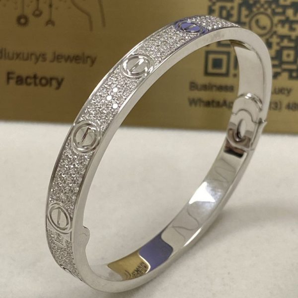 Cartier Love Bracelet 18K White Gold Paved Diamonds N6717617