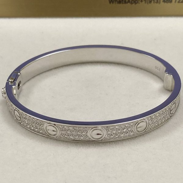 Cartier Love Bracelet 18K White Gold Paved Diamonds N6717617