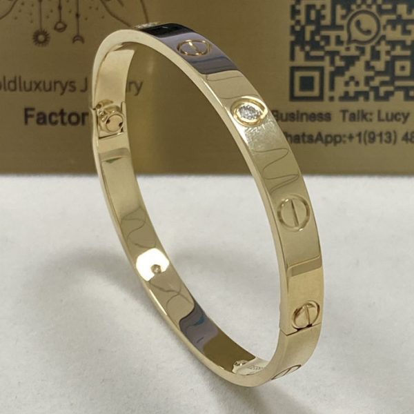 Cartier Love Bracelet 18K Yellow Gold 4 Diamonds B6070017