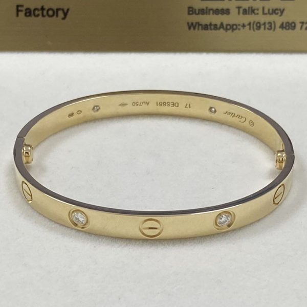 Cartier Love Bracelet 18K Yellow Gold 4 Diamonds B6070017