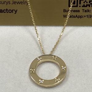 Cartier Love Necklace 3 Diamonds 18K Yellow Gold