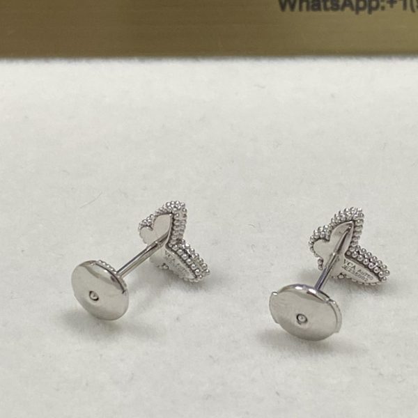 Cheap Price VCA Sweet Alhambra Butterfly Earstuds 18K White Gold Mother of Pearl VCARN5JM00