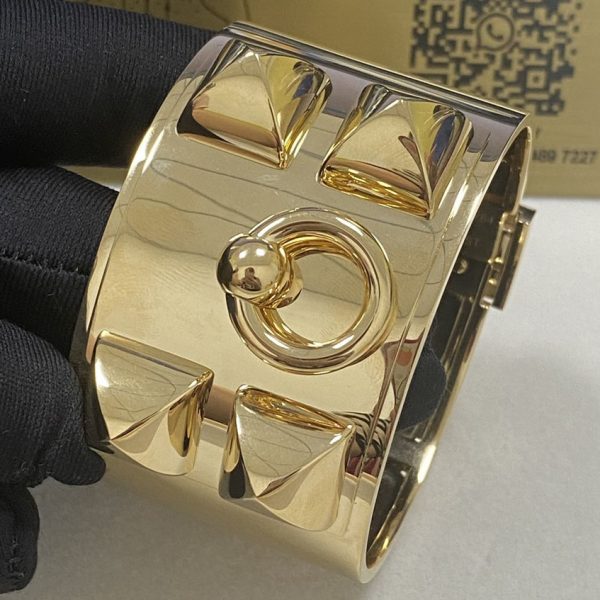 Hermes Collier De Chien Bracelet 18K Yellow Gold