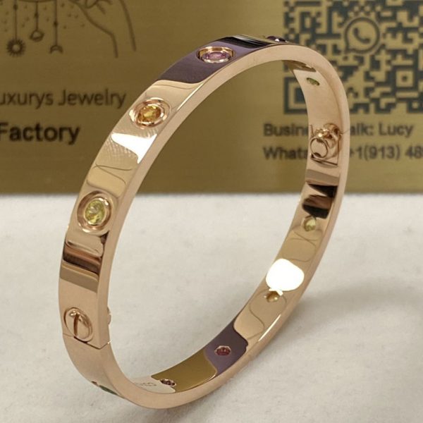 Hot Sale Cartier Multi Gem Love Bracelet 18K Rose Gold