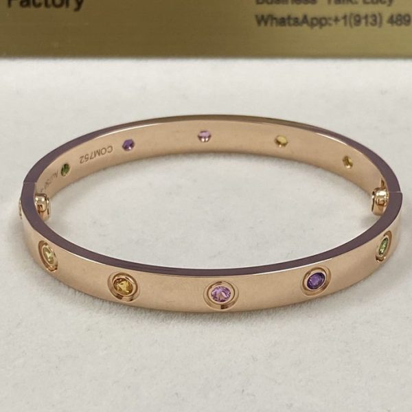 Hot Sale Cartier Multi Gem Love Bracelet 18K Rose Gold