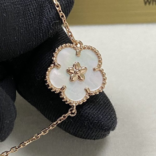 Low Price VCA Spring Bracelet Plum Blossom 18K Rose Gold Mother of Pearl VCARP9V900