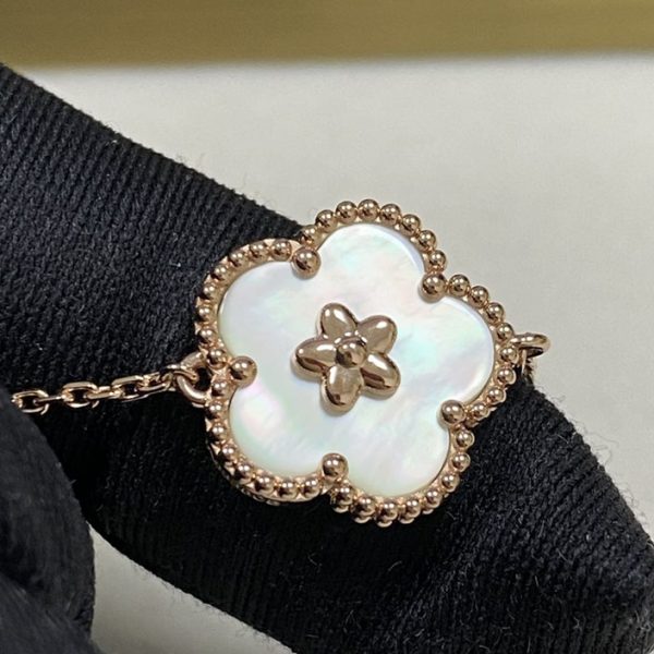 Low Price VCA Spring Bracelet Plum Blossom 18K Rose Gold Mother of Pearl VCARP9V900